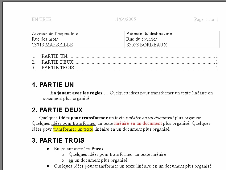 Texte avec styles Texte avec styles